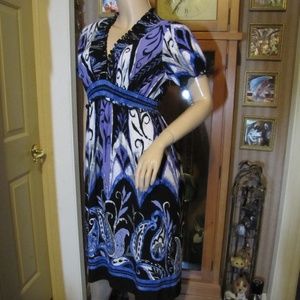 Saint Tropez West Purple, Black & Blue Dress 12
